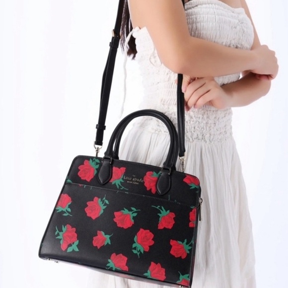 NWT💃Kate Spade Bundle Madison Rose Toss Printed Medium Satchel and Wallet Set - Picture 8 of 10